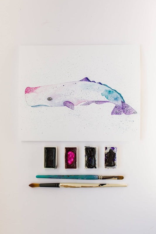 Sperm Whale Art Print 8" x 10"