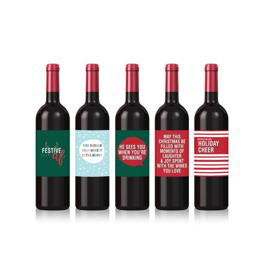 Funny Christmas Wine Labels