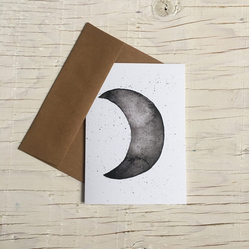 Crescent Moon Card - Blank