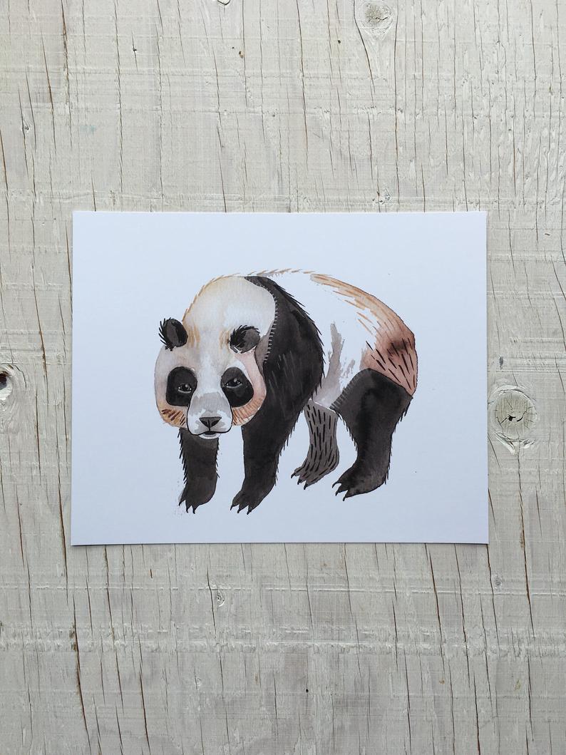 Panda Bear Art Print 8" x 10"