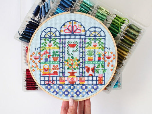 Glorias Greenhouse Cross Stitch Kit